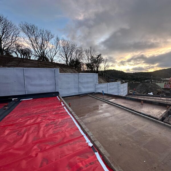 Ground Gas. Radon Barriers installed to a site in Ilfracombe.